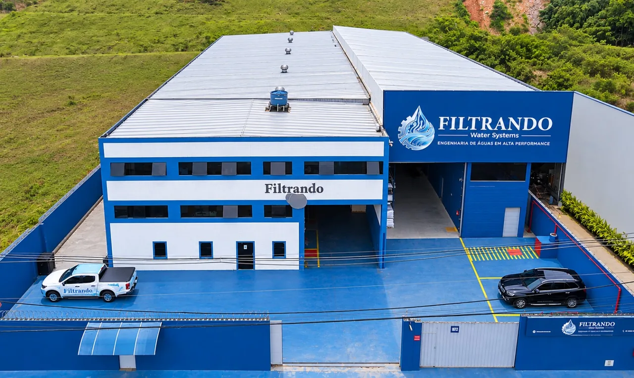 Fachada da sede da Filtrando Water Systems em Mauá, São Paulo